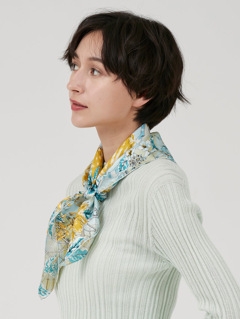 SILK SCARF 65 / ORANGERIE GARDEN