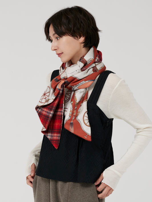 WOOL SILK W MUFFLER / CARRIAGE