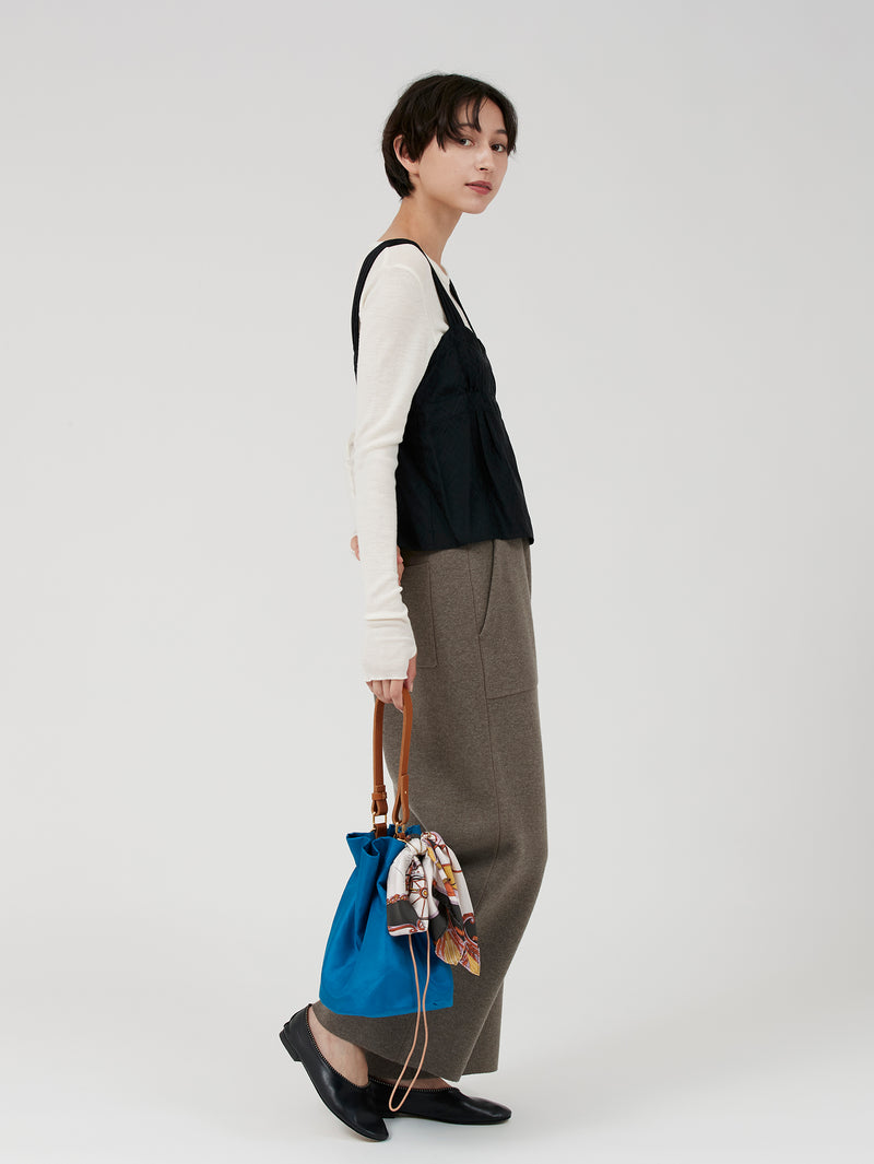 PLAIN SILK BUCKET BAG / BLUE