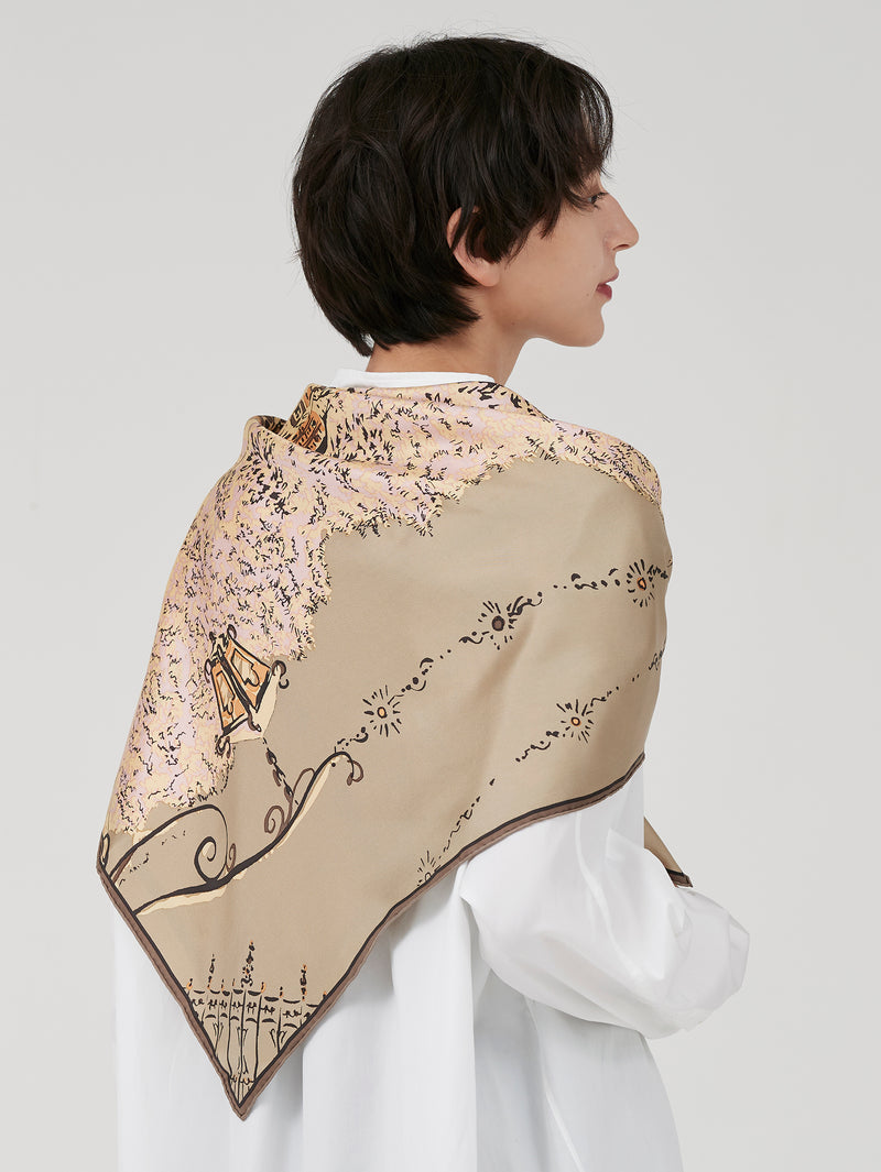 SILK SCARF 88 / WINTERY LANDSCAPE