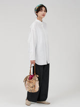 PLAIN SILK BUCKET BAG / PINK