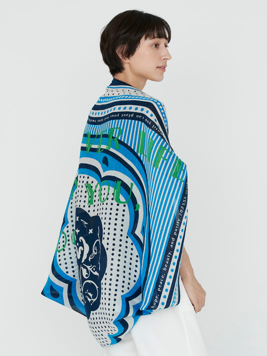 COTTON SILK STOLE 120 / DAISY BANDANA