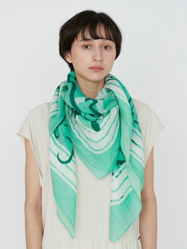 COTTON SILK STOLE 120 / INVERSION FISH