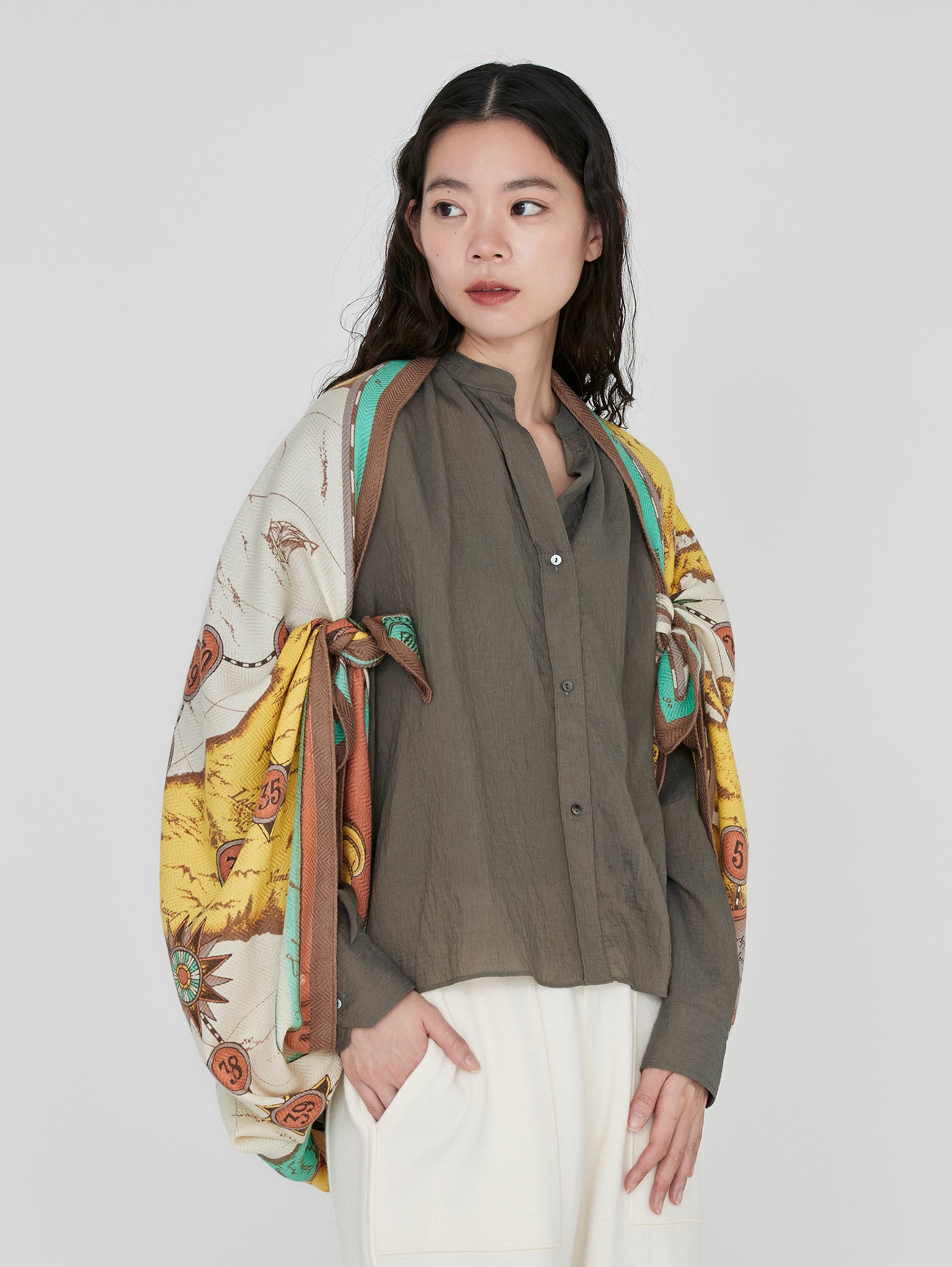 ＜ウールシルクストールヘリンボーン織120＞モノポリ ウールシルクストールヘリンボーン織120＞モノポリ – manipuri