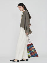 ＜刺繍プリントトートバッグL＞レコード