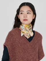 ＜シルクスカーフ65＞ボタニカルストライプ