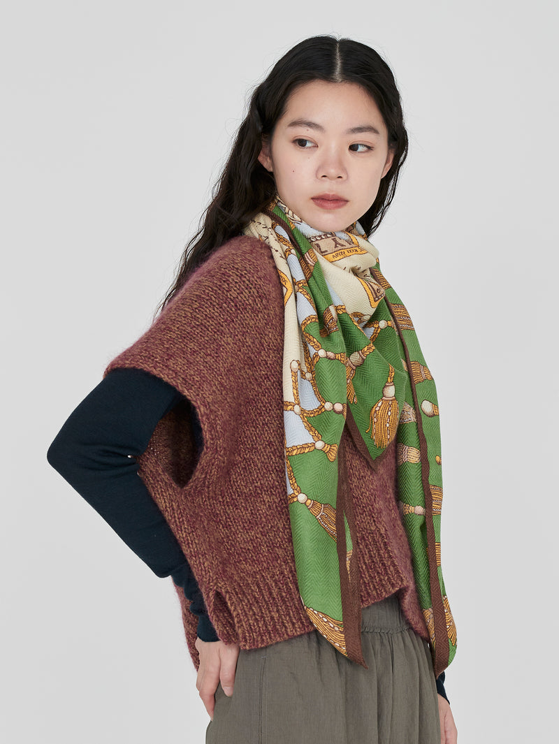 &lt;Wool Silk Stole Herringbone Weave 120&gt; Tarot