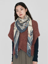 &lt;Wool Silk Stole Herringbone Weave 120&gt; Vivace Tassel