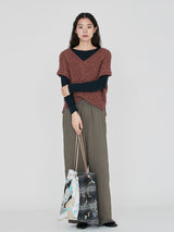 EMBROIDERED PRINT TOTE BAG L / MONTGOLFIER BALLOON