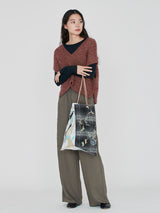 EMBROIDERED PRINT TOTE BAG L / MONTGOLFIER BALLOON