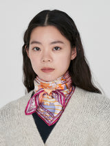 SILK SCARF 65 / COLLAGE DAHLIA RONDO