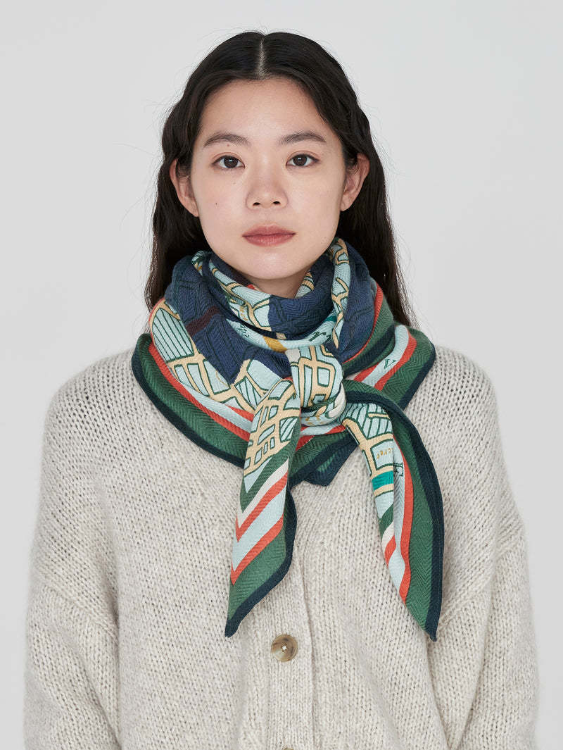 &lt;Wool Silk Stole Herringbone Weave 120&gt; Collage Somewear