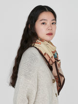 &lt;Wool Silk Stole Herringbone Weave 120&gt; Tarot