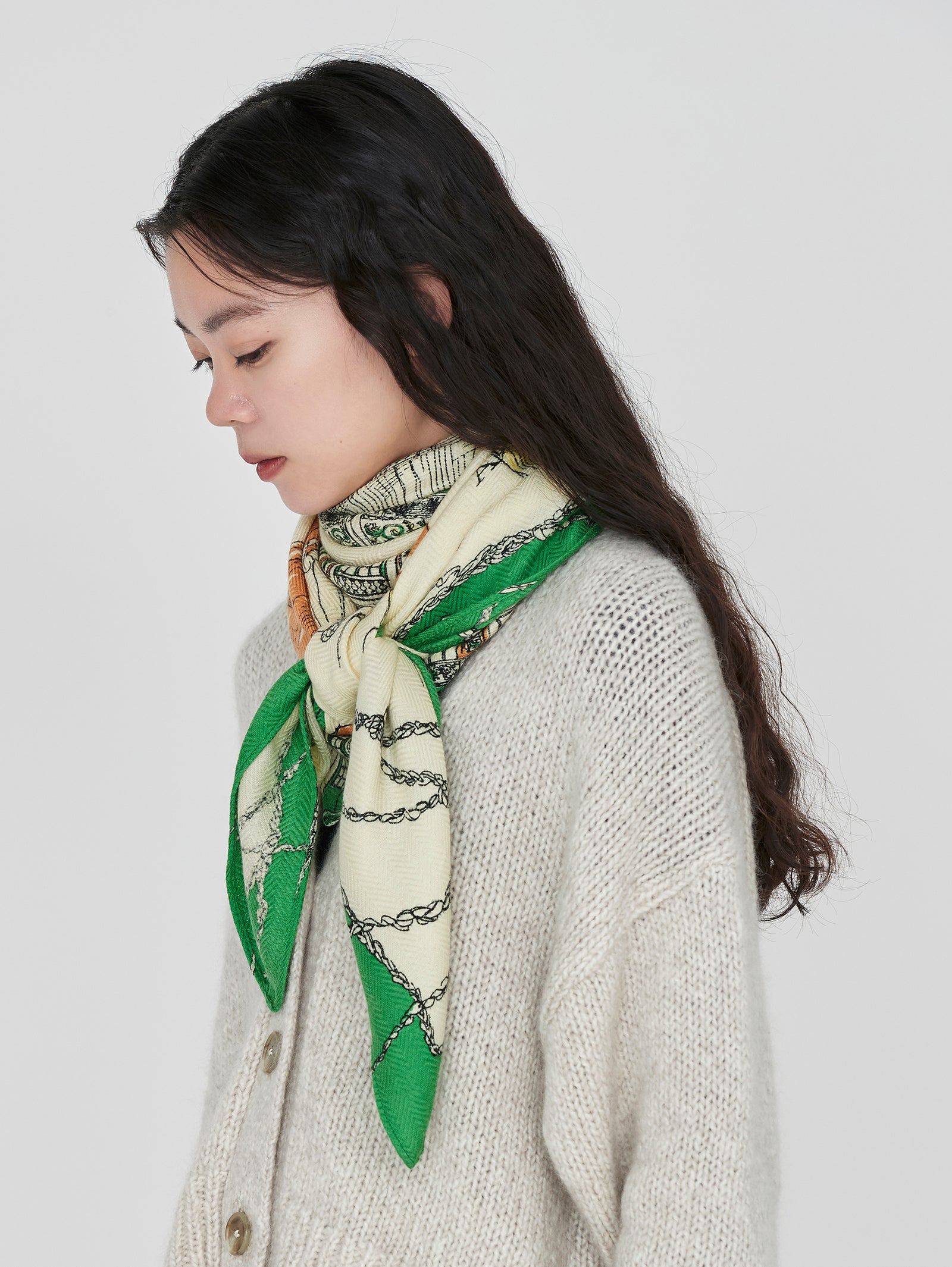 ウールシルクストールヘリンボーン織120＞モンゴルフィエバルーン