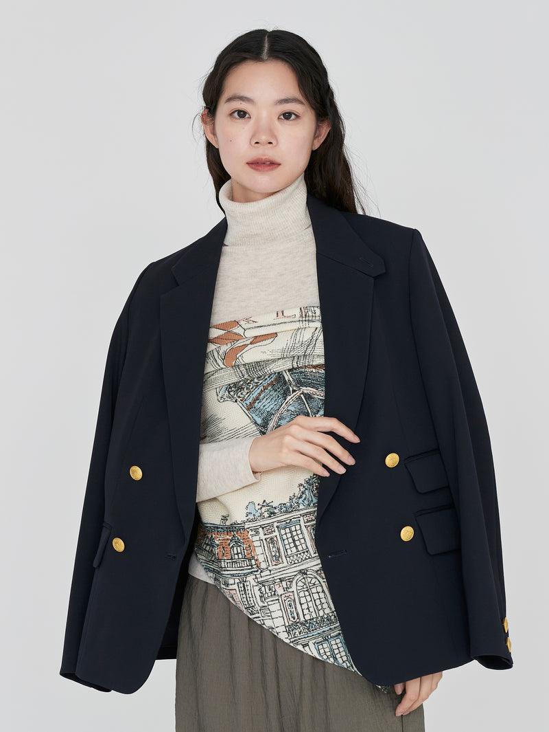 ＜ウールシルクストールヘリンボーン織120＞モンゴルフィエバルーン