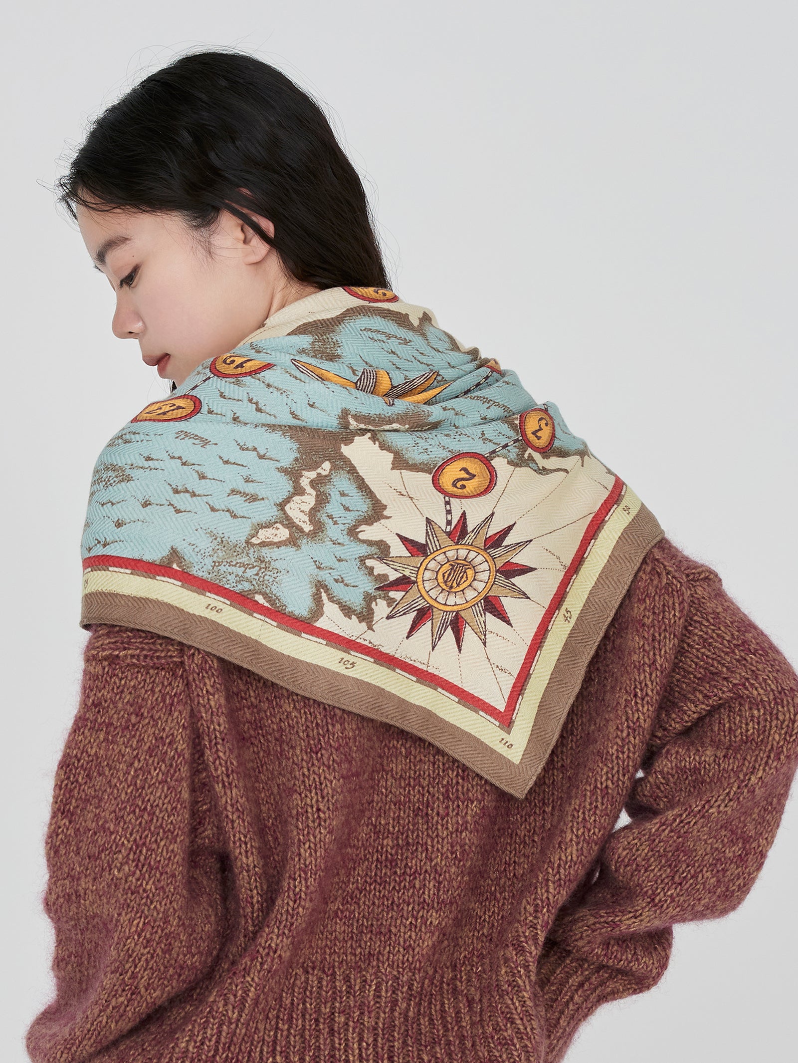 【新品未使用】manipuri ウールシルクストール120 ウールシルクストール120＞コーヒー – manipuri