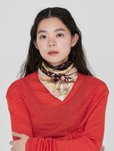 ＜三角スカーフミニ＞ボタニカルストライプ