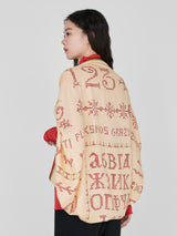 ＜ウールシルクストールヘリンボーン織120＞クロスステッチバンダナ