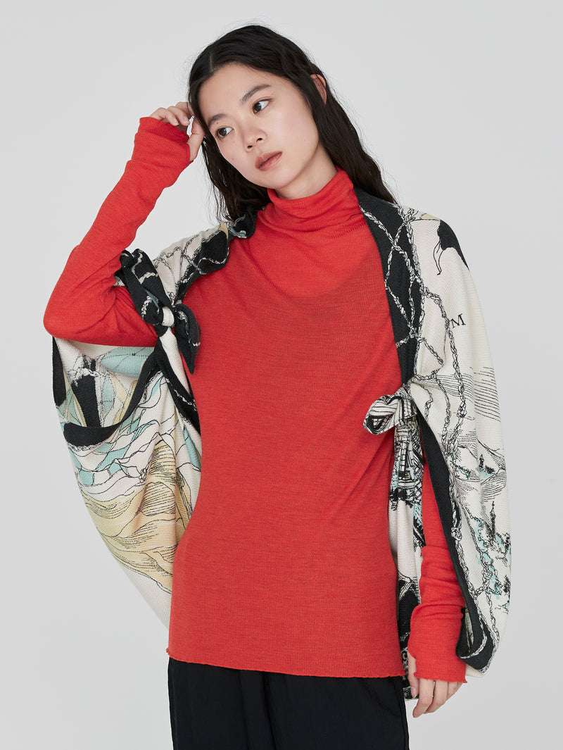 ＜ウールシルクストールヘリンボーン織120＞モンゴルフィエバルーン