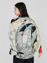 ＜ウールシルクストールヘリンボーン織120＞モンゴルフィエバルーン