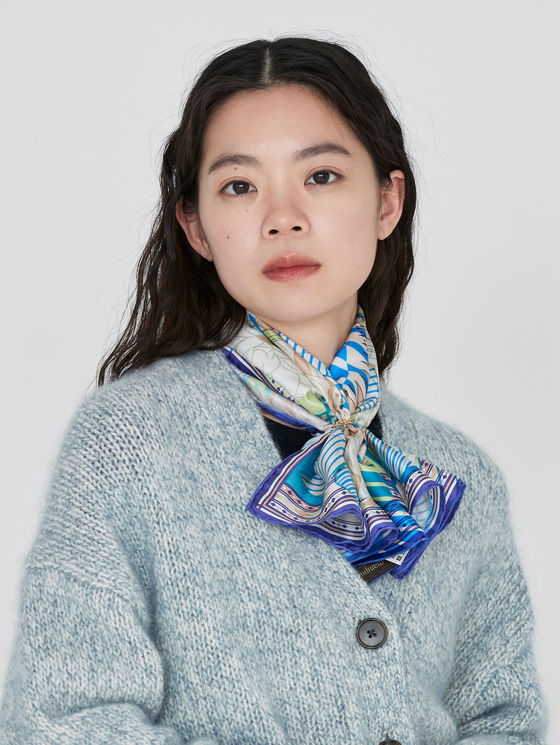 SILK SCARF 65 / COLLAGE DAHLIA RONDO