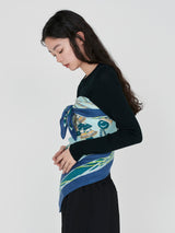 &lt;Wool Silk Stole Herringbone Weave 120&gt; Vivace Tassel