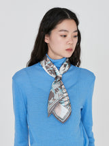 SILK SCARF 65 / COLLAGE DAHLIA RONDO
