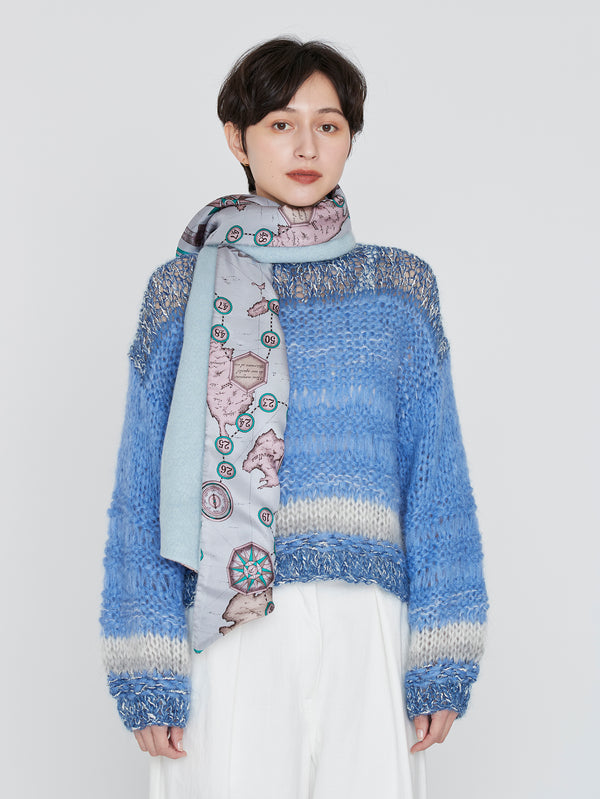 WOOL SILK W MUFFLER / BOTANIC GARDEN