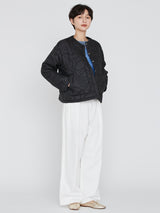<Quilted crew neck jacket> Reversible Mountain