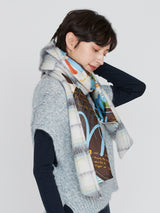 ＜シルクWチェックマフラー＞レコード