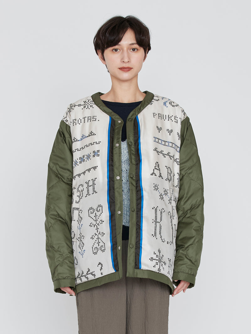 &lt;Military Jacket UNISEX&gt; Reversible Cross Stitch Bandana