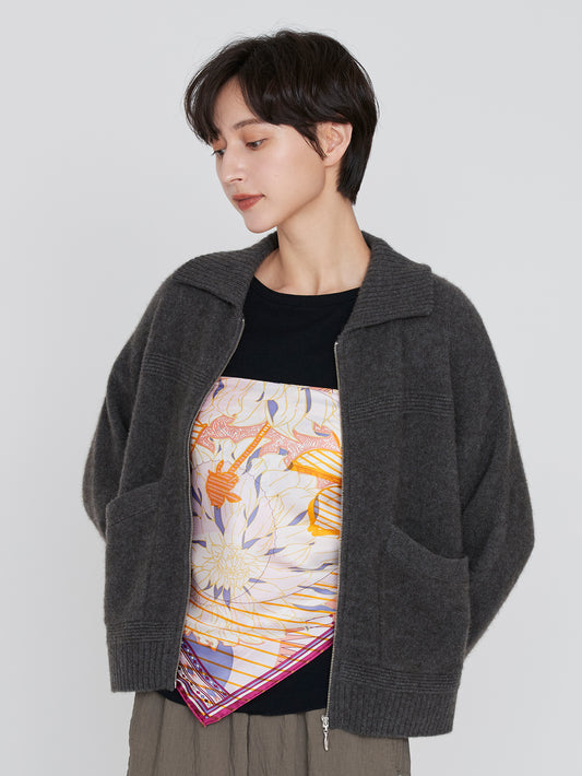 SILK SCARF 88 / COLLAGE DAHLIA RONDO