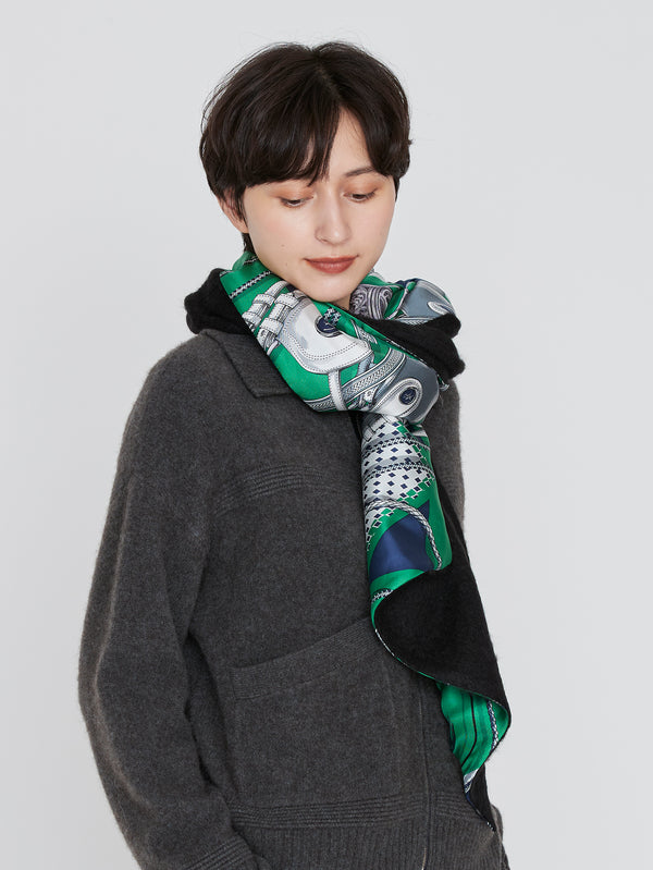 WOOL SILK W MUFFLER / BOTANIC GARDEN