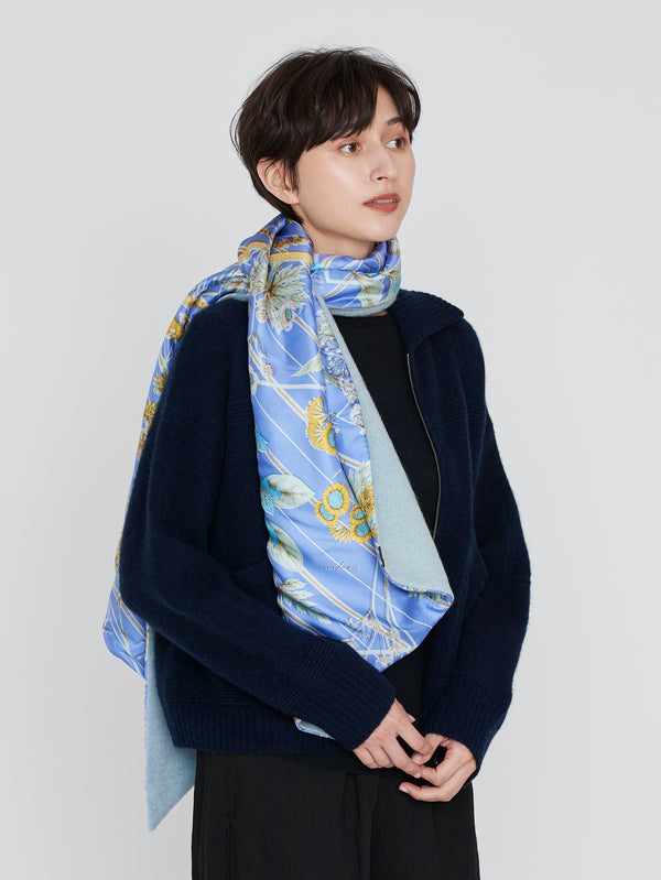 WOOL SILK W MUFFLER / BOTANIC GARDEN