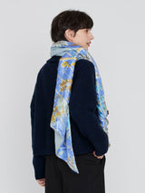 ＜シルクWマフラー＞ボタニカルストライプ