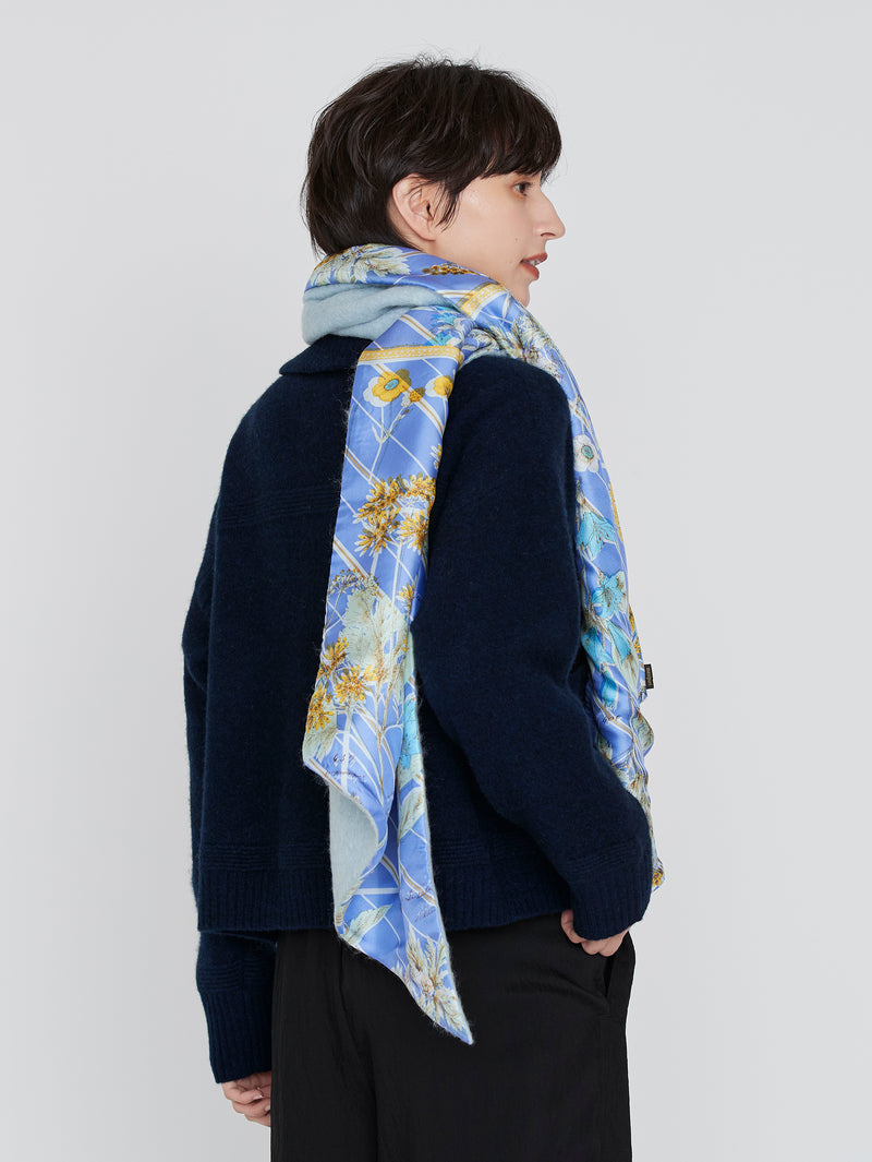 ＜シルクWマフラー＞ボタニカルストライプ