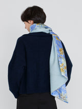 ＜シルクWマフラー＞ボタニカルストライプ