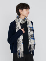 &lt;Silk Cashmere Double Scarf&gt; Kaleido Bandana