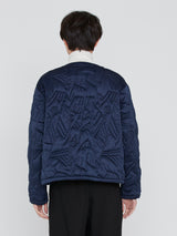 <Quilted crew neck jacket> Reversible Tapa