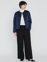 <Quilted crew neck jacket> Reversible Tapa