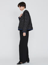 <Quilted crew neck jacket> Reversible Tapa