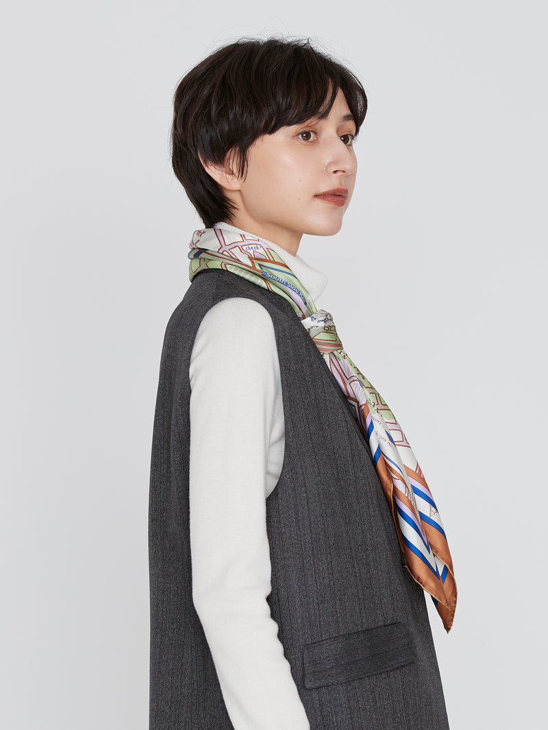 ＜シルクスカーフ88＞コラージュサムウェア