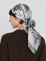 ＜シルクスカーフ88＞コラージュダリアロンド