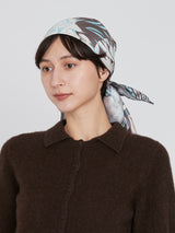 ＜シルクスカーフ88＞コラージュダリアロンド