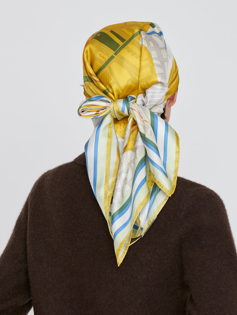 ＜シルクスカーフ88＞コラージュサムウェア