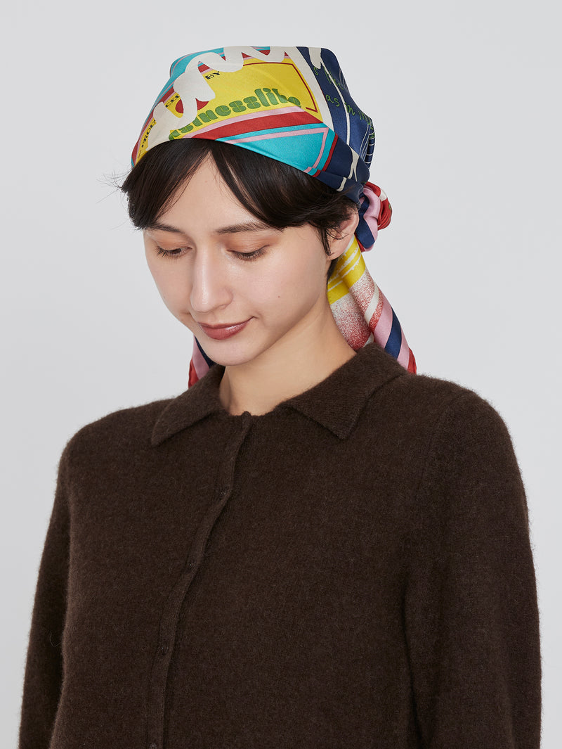 新品未使用　manipuri シルクスカーフ　レコード　新作 シルクスカーフ65＞レコード – manipuri