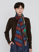 WOOL SILK W MUFFLER / FRAME FLOWER