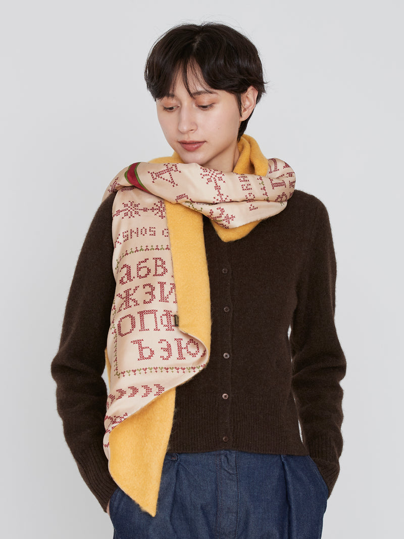 ＜シルクWマフラー＞クロスステッチバンダナ