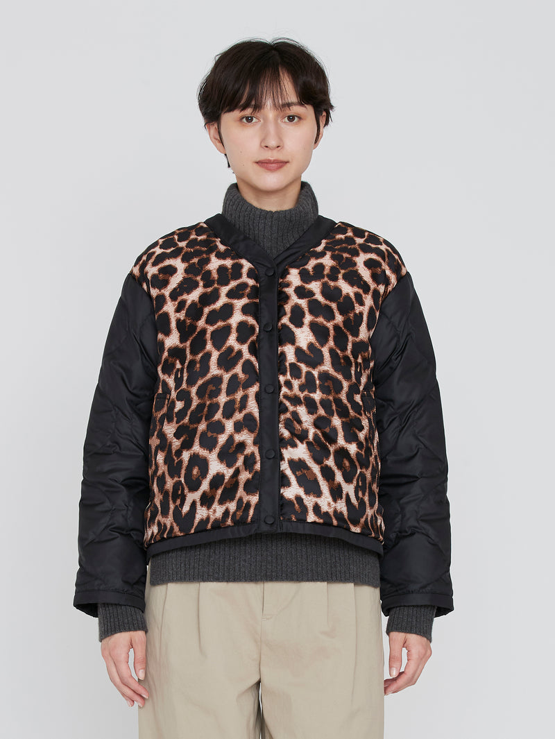＜クルーネックジャケット＞リバーシブル　レオパードベグ