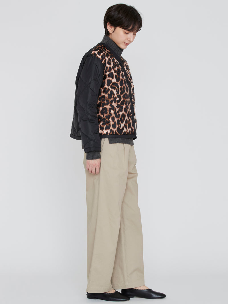 ＜クルーネックジャケット＞リバーシブル　レオパードベグ